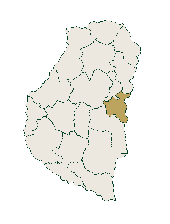Mapa de Entre Ríos con el departamento Colón destacado